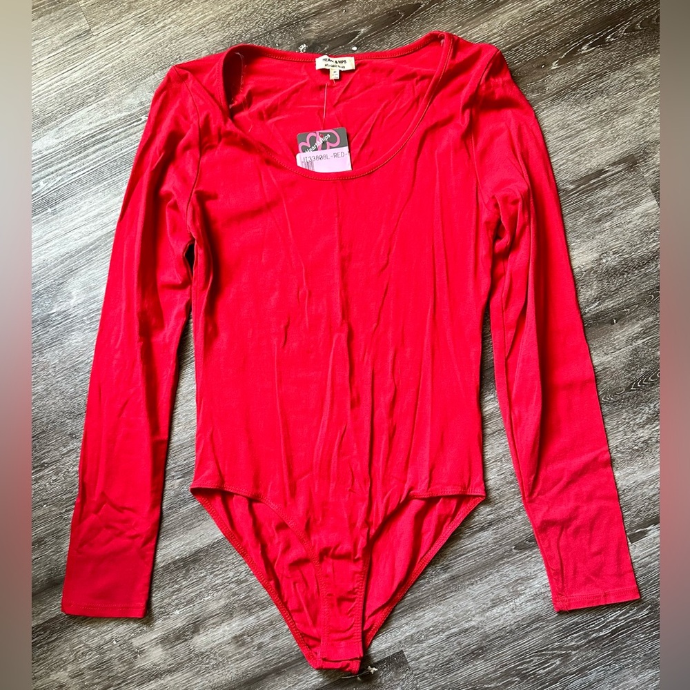 Heart & Hips Red Long Sleeve Bodysuit